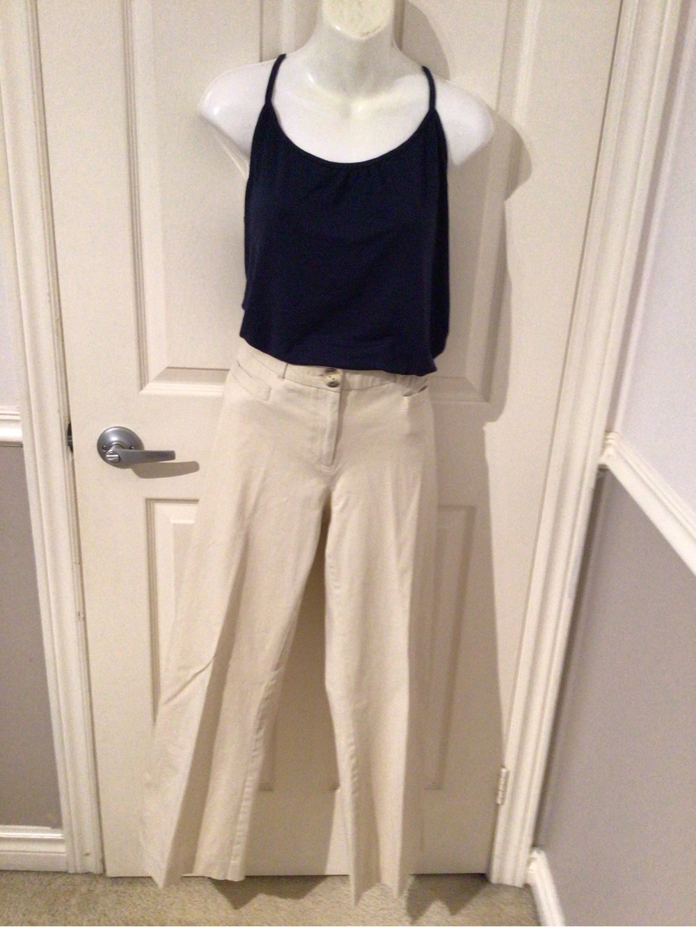 George Cream Wide-Leg Pants paired with Smart Set racer tank top